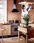 Kitchen decorated with PaperIllusion Travertine Terra Cotta 5813182