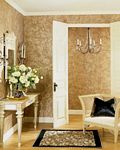 Hall decorated with Paper Illusions Faux Finish Script Burnished Gold