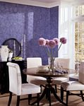 Dining Room decorated with PaperIllusion ScriptIllusion Cobalt Blue