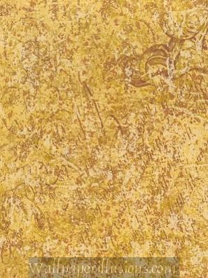 5812299 Script Harvest Gold Paper Illusion Faux Finish Wallpaper